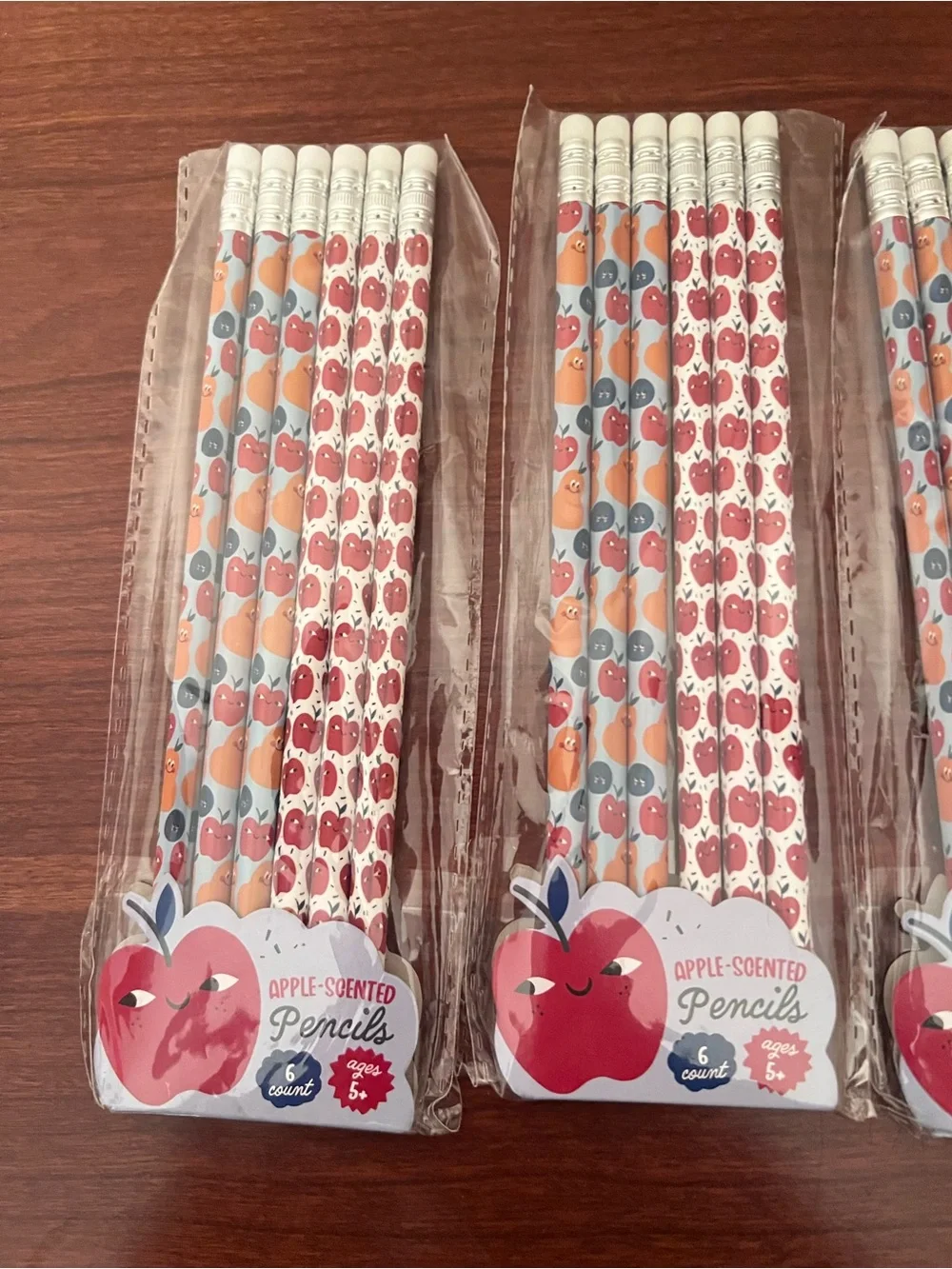 APPLE Scented PENCILS 6 Packs Of 6 Total 30 Pencils Apple Printed Design